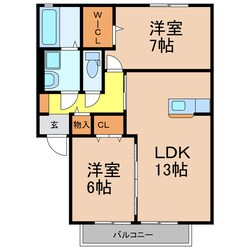 レーブ　プレミール　Ⅱ番館の物件間取画像